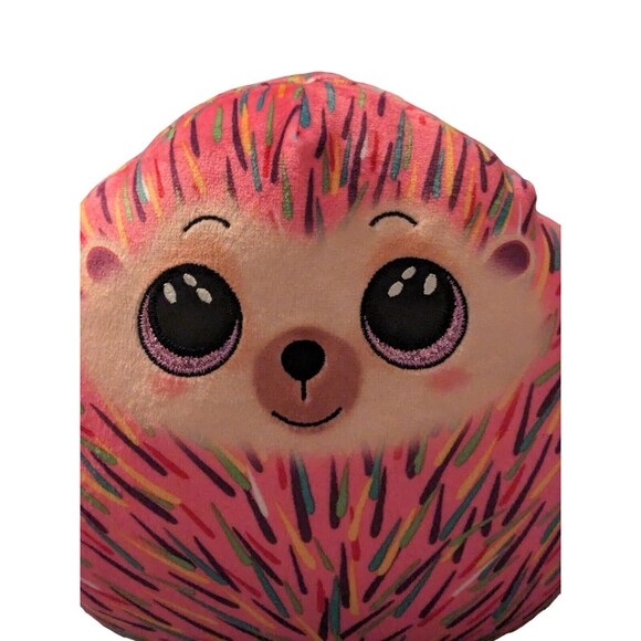 TY Beanie Squishies (Squish-A-Boos) Plush - HILDEE the Hedgehog (8 inch) - Pink - Picture 3 of 8